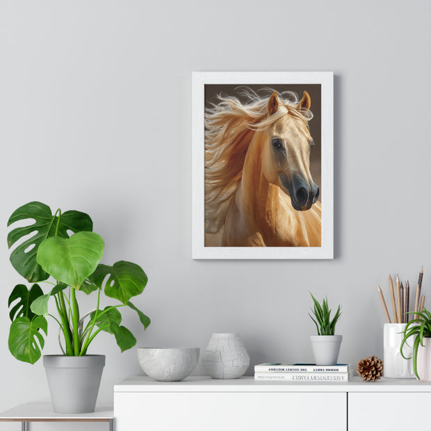 Majestic Horse Art Print - Vertical Framed Poster, Elegant Horse Decor, Nature Wall Art, Animal Lovers Gift, Home & Office Decoration