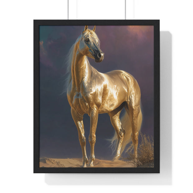 Elegant Horse Vertical Framed Poster, Equine Art, Horse Lover Gift, Home Decor, Equestrian Wall Art, Nature Inspired Décor