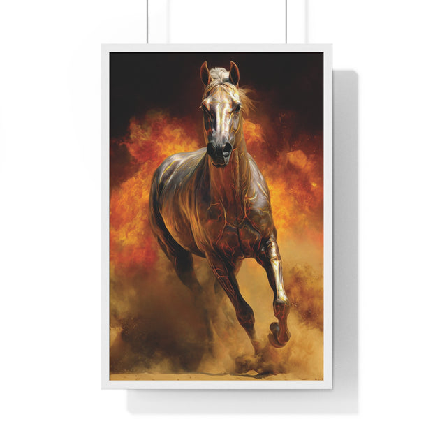 Majestic Horse Framed Poster | Wall Art for Animal Lovers, Equestrian Home Decor, Gift for Horse Enthusiasts, Motivational Art, Equine Decor