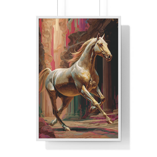 Majestic Horse Vertical Framed Poster | Equestrian Home Decor, Animal Art, Wall Art, Gift for Horse Lovers, Modern Art