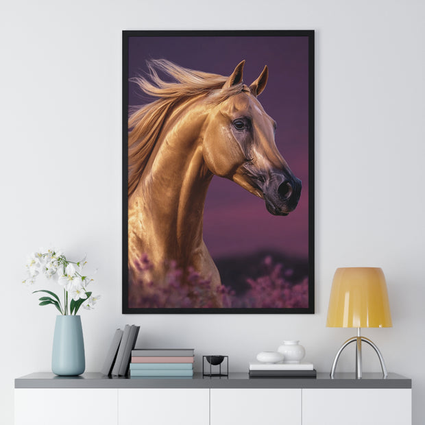 Majestic Horse Framed Poster | Equine Art Print for Home Decor | Ideal Gift for Horse Lovers, Equestrian Decor, Wall Art