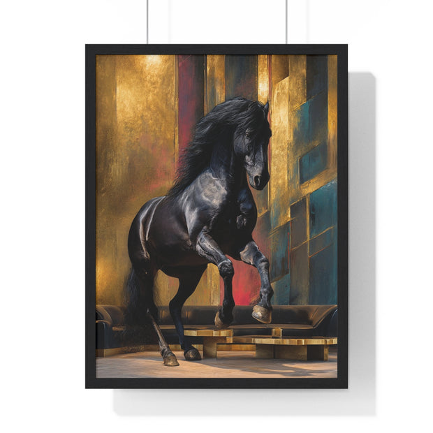 Elegant Horse Art Print, Framed Wall Decor, Equine Painting, Home Office Decor, Animal Lover Gift, Birthday, Anniversary, Christmas