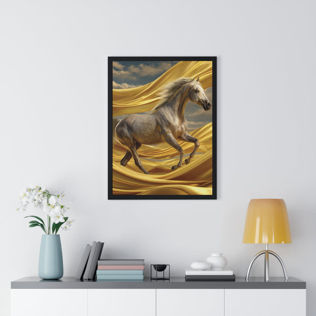 Majestic Horse Framed Poster - Equine Wall Art, Home Decor, Gift for Horse Lovers, Equestrian Art, Nature Inspired Decoration