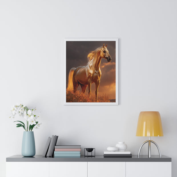 Majestic Horse Vertical Framed Poster | Equestrian Art | Home Decor | Art Print for Horse Lovers | Gift for Animal Enthusiasts