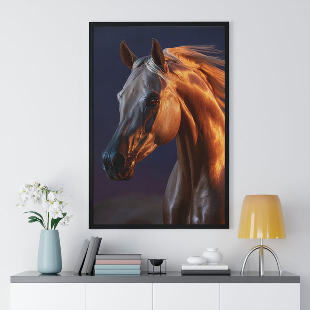 Elegant Horse Art Print, Vertical Framed Poster, Equestrian Decor, Horse Lover Gift, Home Wall Art, Animal Themed Decoration