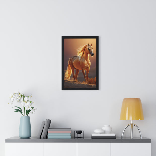 Majestic Horse Framed Poster - Equestrian Art, Farmhouse Decor, Wall Art, Horse Lover Gift, Nature Print