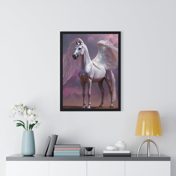 Majestic Winged Horse Wall Art, Fantasy Home Decor, Gift for Animal Lovers, Dreamy Artwork, Enchanted Living Room Accent
