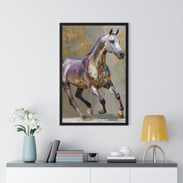 Equine Art Vertical Framed Poster, Horse Wall Decor, Equestrian Gift, Interior Design Accent, Equine Enthusiast Home Decor