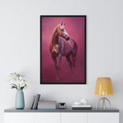 Elegant Horse Vertical Framed Poster, Farmhouse Decor, Animal Art Print, Gift for Horse Lovers, Equine Wall Art