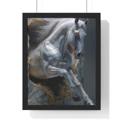 Galloping Horse Framed Poster | Art for Horse Lovers, Equestrian Decor, Animal Wall Art, Gift for Horse Enthusiasts, Office Decoration