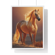 Majestic Horse Framed Poster - Equestrian Art, Farmhouse Decor, Wall Art, Horse Lover Gift, Nature Print