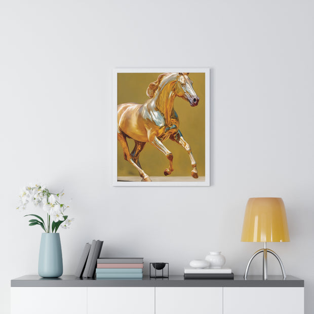 Elegant Horse Art Print, Vertical Framed Poster, Equine Decor, Modern Wall Art, Animal Lover Gift, Home Office Decoration