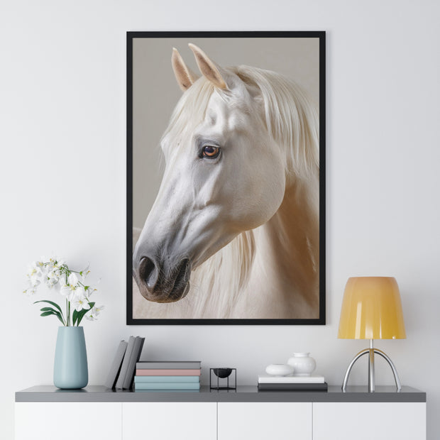 Elegant Horse Portrait Framed Art, Wall Decor, Home Decor, Equestrian Gift, Modern Wall Art