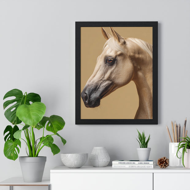 Elegant Horse Portrait Framed Poster, Wall Art for Horse Lovers, Home Decor, Equestrian Gift, Animal Themed Decor