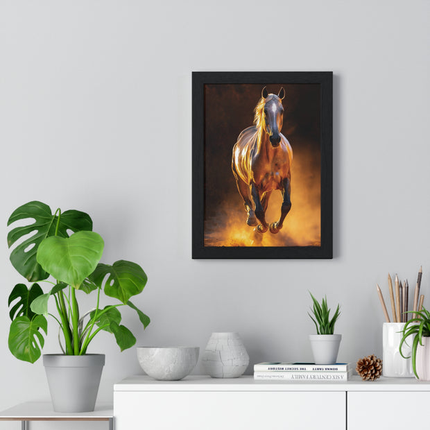Majestic Horse Framed Poster - Equestrian Art, Horse Lover Gift, Home Decor, Animal Lover Wall Art, Rustic Style