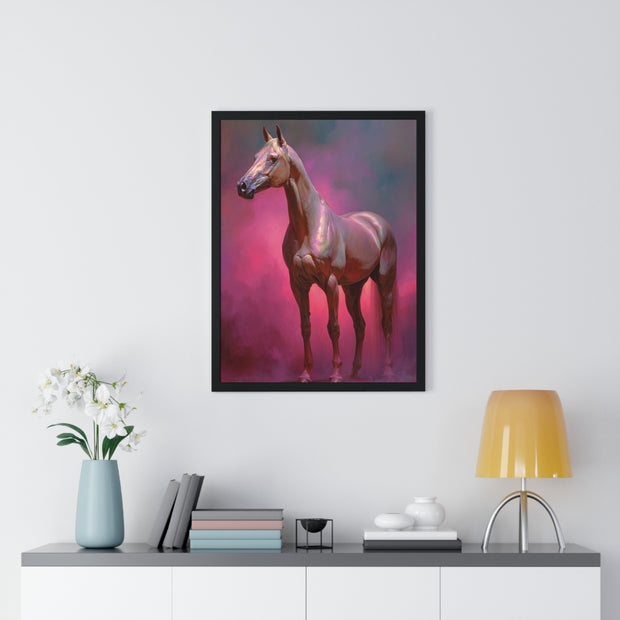 Elegant Horse Wall Art Print, Vertical Framed Poster, Equestrian Decor, Horse Lover Gift, Home Aesthetic, Animal Art