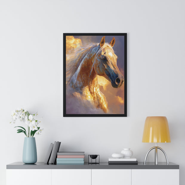 Stunning Horse Artwork Vertical Framed Poster, Horse Lovers Gift, Equestrian Home Decor, Animal Wall Art, Unique Gift Idea