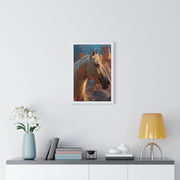 Majestic Horse Vertical Framed Poster | Elegant Horse Wall Art, Home Decor, Equine Lover Gift, Nature-Inspired Decoration, Animal Art Print
