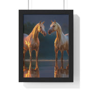 Elegant Horse Framed Poster, Horse Lover Art, Nature Wall Decor, Equine Photography, Gift for Home, Equestrian Decor