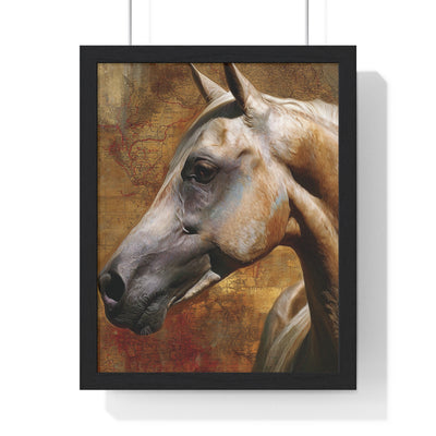 Majestic Horse Vertical Framed Poster | Equine Wall Art, Horse Lover Gift, Rustic Home Decor, Equestrian Art, Animal Print