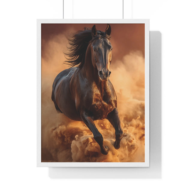 Galloping Wild Horse Framed Poster, Equine Wall Art, Nature Decor, Horse Lover Gift, Rustic Home Decor, Farmhouse Artwork