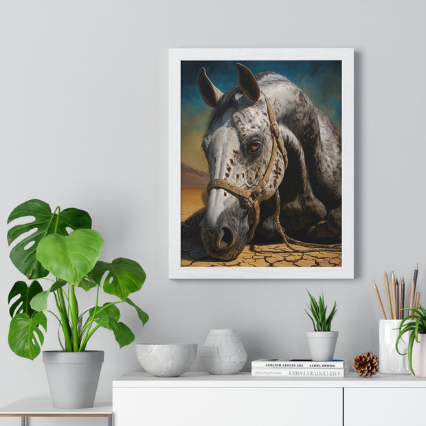 Stunning Horse Art Print, Vertical Framed Poster, Equestrian Decor, Animal Lover Gift, Rustic Home Art, Western Wall Art