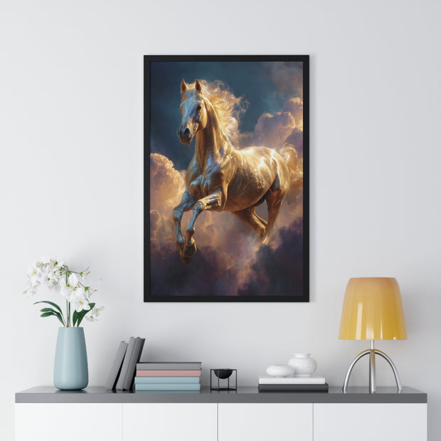Majestic Horse Framed Poster, Equine Art, Home Decor, Wall Art, Gift for Horse Lovers, Equestrian Decor