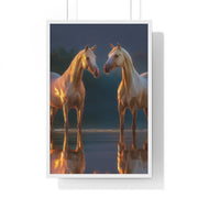 Elegant Horse Framed Poster, Horse Lover Art, Nature Wall Decor, Equine Photography, Gift for Home, Equestrian Decor