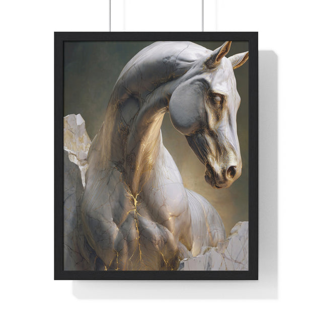 Elegant Horse Sculpture Wall Art, Horse Decor, Modern Framed Poster, Home Decor, Gift for Animal Lovers, Art for Living Room