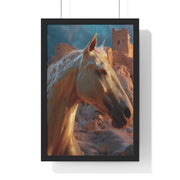 Majestic Horse Vertical Framed Poster | Elegant Horse Wall Art, Home Decor, Equine Lover Gift, Nature-Inspired Decoration, Animal Art Print