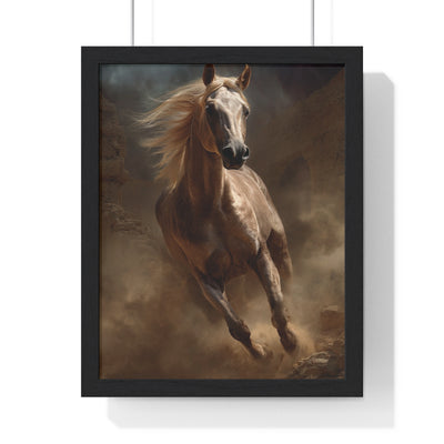 Majestic Horse Vertical Framed Poster, Equine Art Print, Wall Decor for Horse Lovers, Gift for Animal Enthusiasts, Equestrian Home Decor