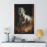 Majestic Horse Framed Poster Art, Equestrian Wall Decor, Farmhouse Style Home Decor, Gift for Horse Lovers, Equine Themed Artwork