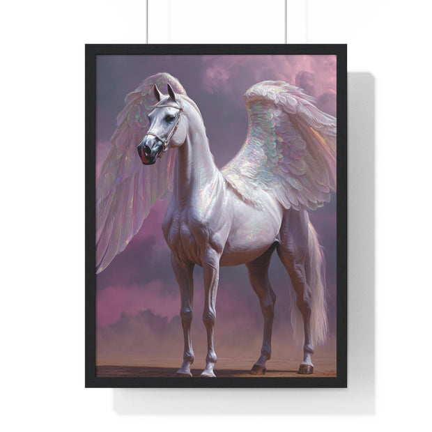 Majestic Winged Horse Wall Art, Fantasy Home Decor, Gift for Animal Lovers, Dreamy Artwork, Enchanted Living Room Accent