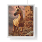 Majestic Horse Wall Art Print, Framed Nature Poster, Home Decor, Equestrian Gift, Western Wall Art