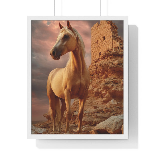 Majestic Horse Wall Art Print, Framed Nature Poster, Home Decor, Equestrian Gift, Western Wall Art