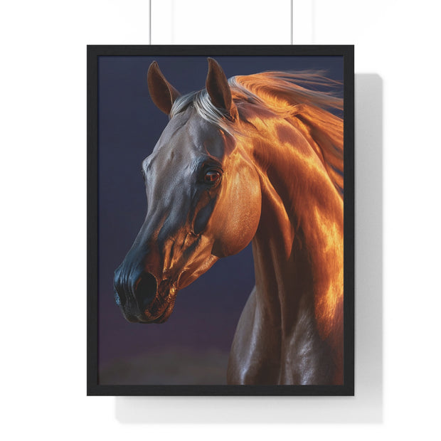 Elegant Horse Art Print, Vertical Framed Poster, Equestrian Decor, Horse Lover Gift, Home Wall Art, Animal Themed Decoration