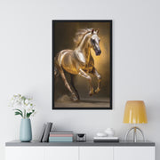 Majestic Horse Vertical Framed Poster, Equine Art Print, Home Decor, Animal Lover Gift, Equestrian Wall Art, Horse-Themed Decoration
