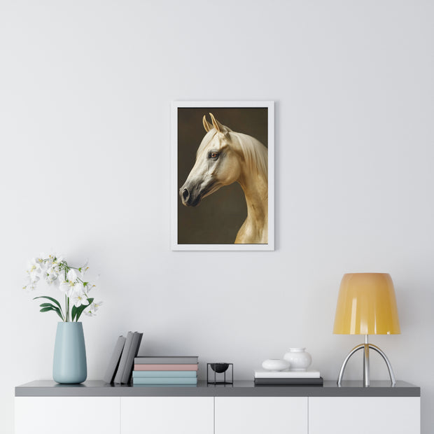 Elegant Horse Framed Poster | Modern Wall Art | Equine Decor | Horse Lover Gift | Farmhouse Decor | Art for Animal Enthusiasts