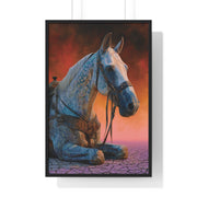 Elegant Horse Vertical Framed Poster - Art Print for Horse Lovers, Home Decor, Gift, Animal Wall Art, Nature Enthusiasts