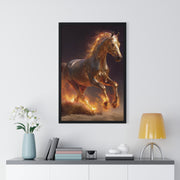 Majestic Horse Vertical Framed Poster, Equestrian Wall Art, Horse Lover Decor, Animal Print, Gift for Equine Enthusiasts