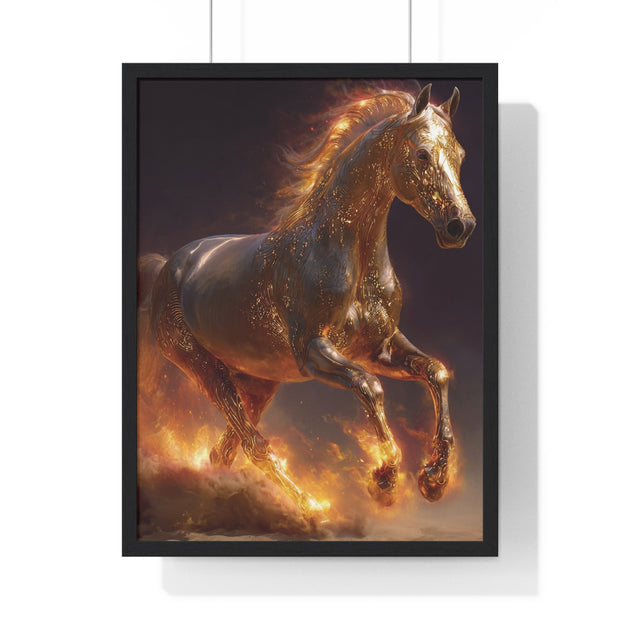 Majestic Horse Vertical Framed Poster, Equestrian Wall Art, Horse Lover Decor, Animal Print, Gift for Equine Enthusiasts