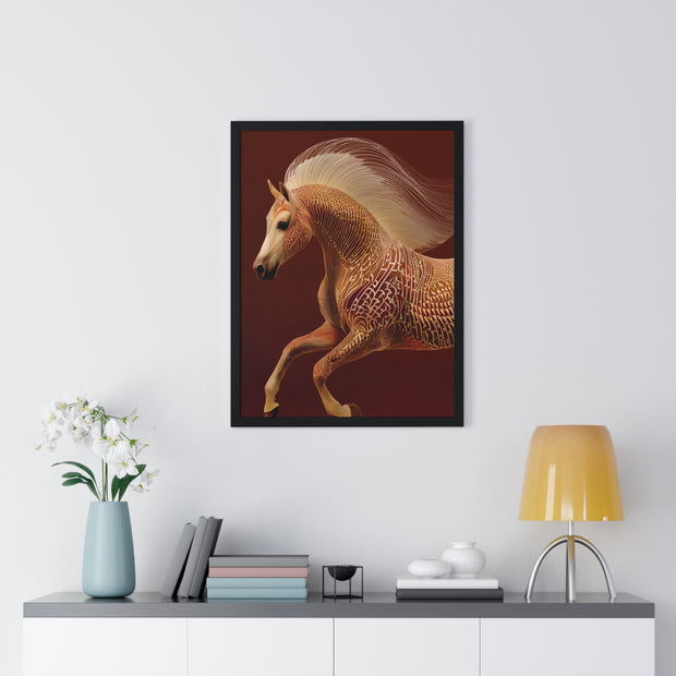 Majestic Horse Art Print, Vertical Framed Poster, Horse Decor, Equestrian Gift, Wall Art for Home, Animal Lover Decoration
