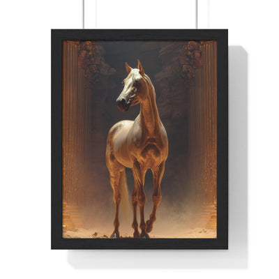 Majestic Horse Vertical Framed Poster, Art Print for Home Decor, Equine Wall Art, Gift for Horse Lovers, Equestrian Decor