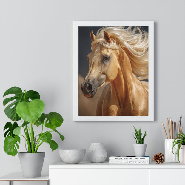 Majestic Horse Vertical Framed Poster, Animal Wall Art, Home Décor, Equestrian Gifts, Nature Lover Print, Office Decoration