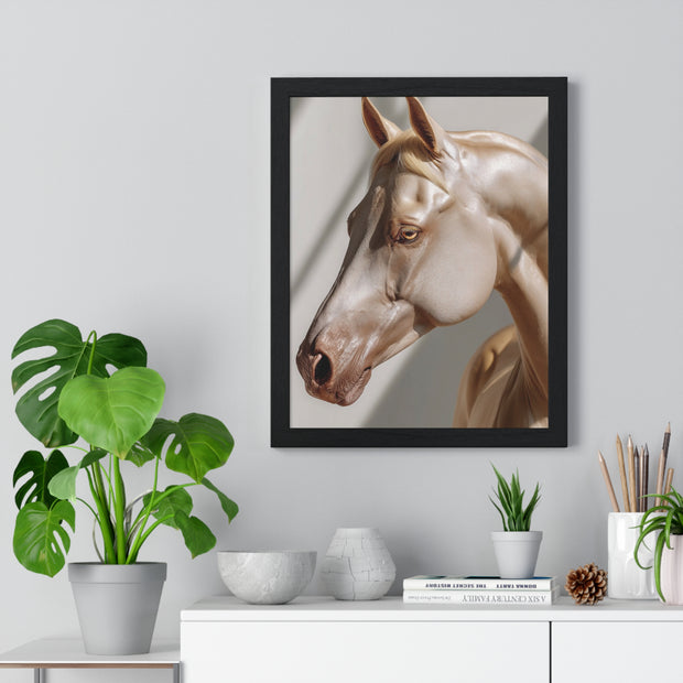 Elegant Horse Framed Poster, Art Decor, Animal Wall Art, Horse Lover Gift, Home Interior, Equine Photography