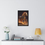 Majestic Horse Vertical Framed Poster, Equestrian Wall Art, Horse Lover Decor, Animal Print, Gift for Equine Enthusiasts