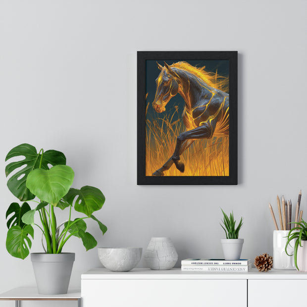 Majestic Horse Framed Art Print | Equestrian Decor, Horse Lover Gift, Wall Art for Home, Unique Horse Artwork, Animal Print