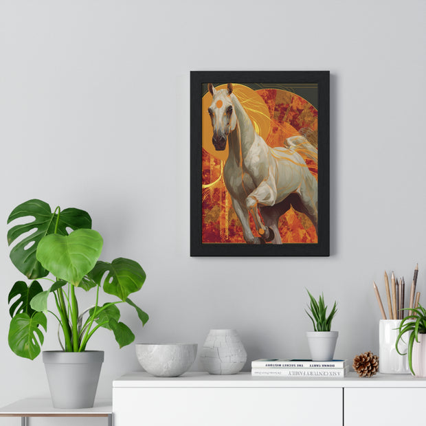 Majestic Horse Art Print, Vertical Framed Poster for Horse Lovers, Equine Wall Decor, Equestrian Gifts, Nature-Inspired Home Art