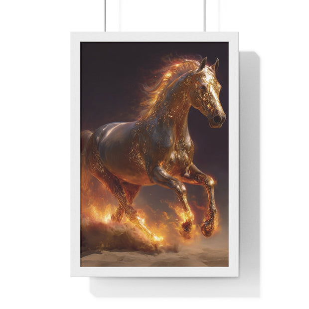 Majestic Horse Vertical Framed Poster, Equestrian Wall Art, Horse Lover Decor, Animal Print, Gift for Equine Enthusiasts