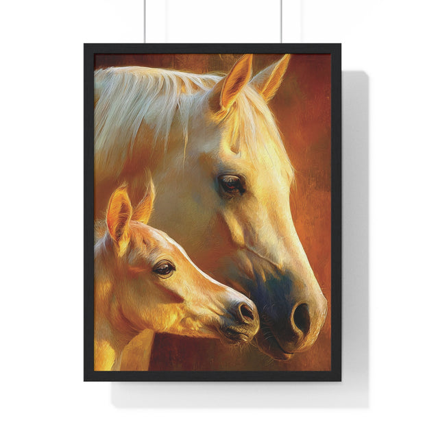 Elegant Horse Art Print, Framed Horse Poster, Equine Wall Decor, Animal Lover Gift, Cozy Home Decoration